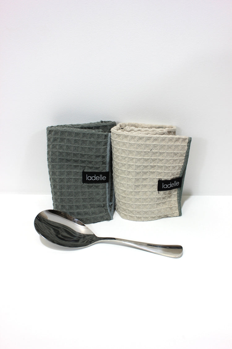 Cozy Kitchen Box 2 Ladelle Tea Towels and Serving Spoon