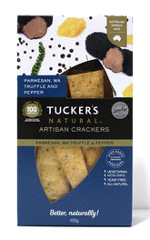 Tucker's Natural Artisan Crackers - Parmesan, WA Truffle & Pepper